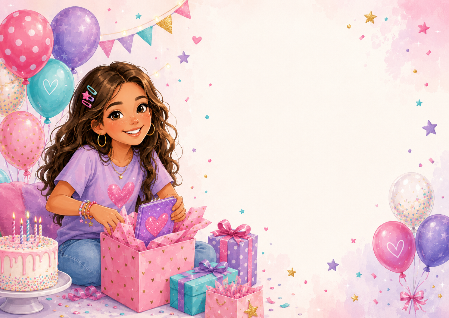 Sparkle & Celebrate Girls’ Birthday Card