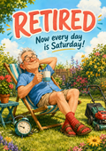 Now Every Day Is Saturday – Funny Retirement Card