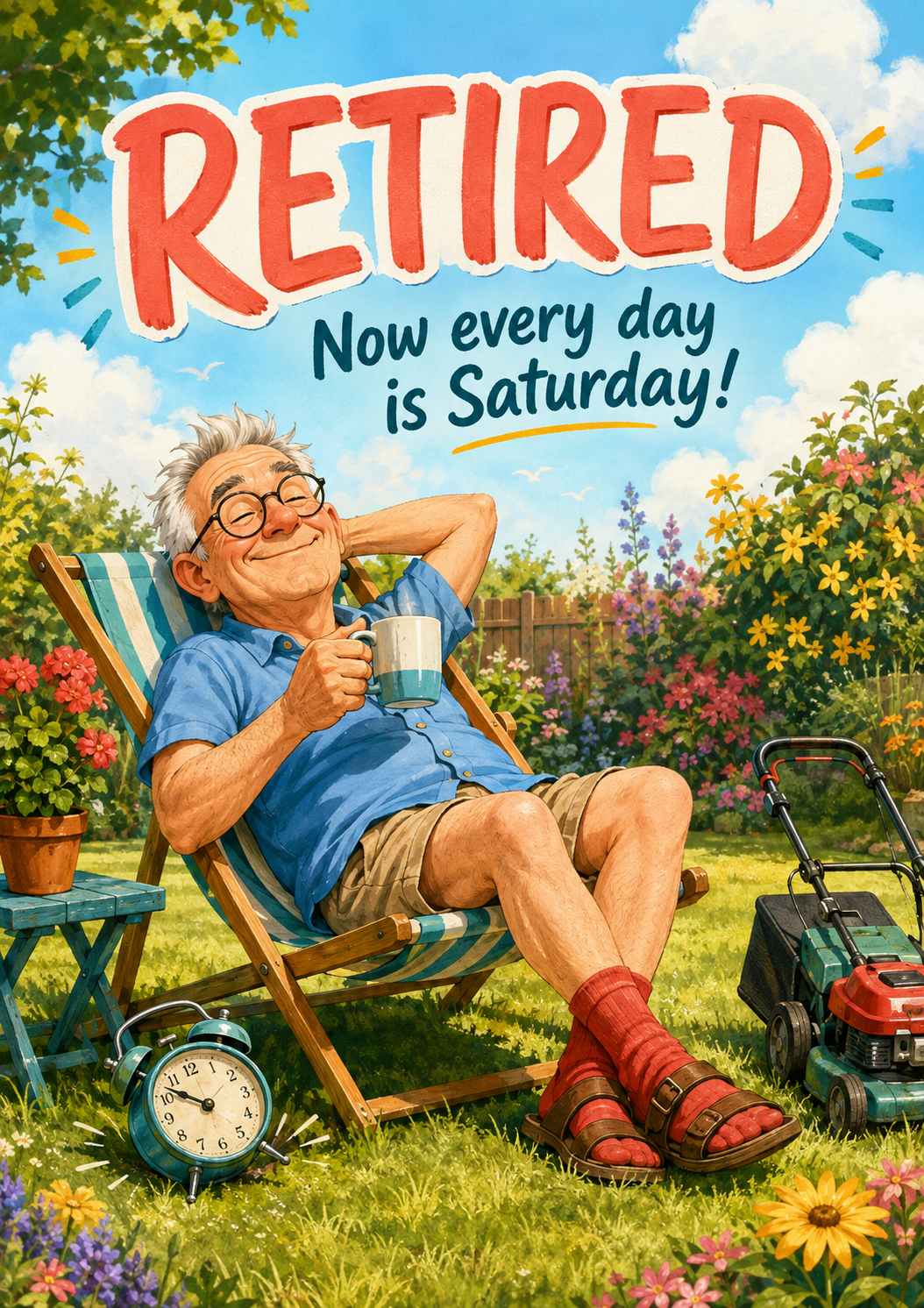 Now Every Day Is Saturday – Funny Retirement Card
