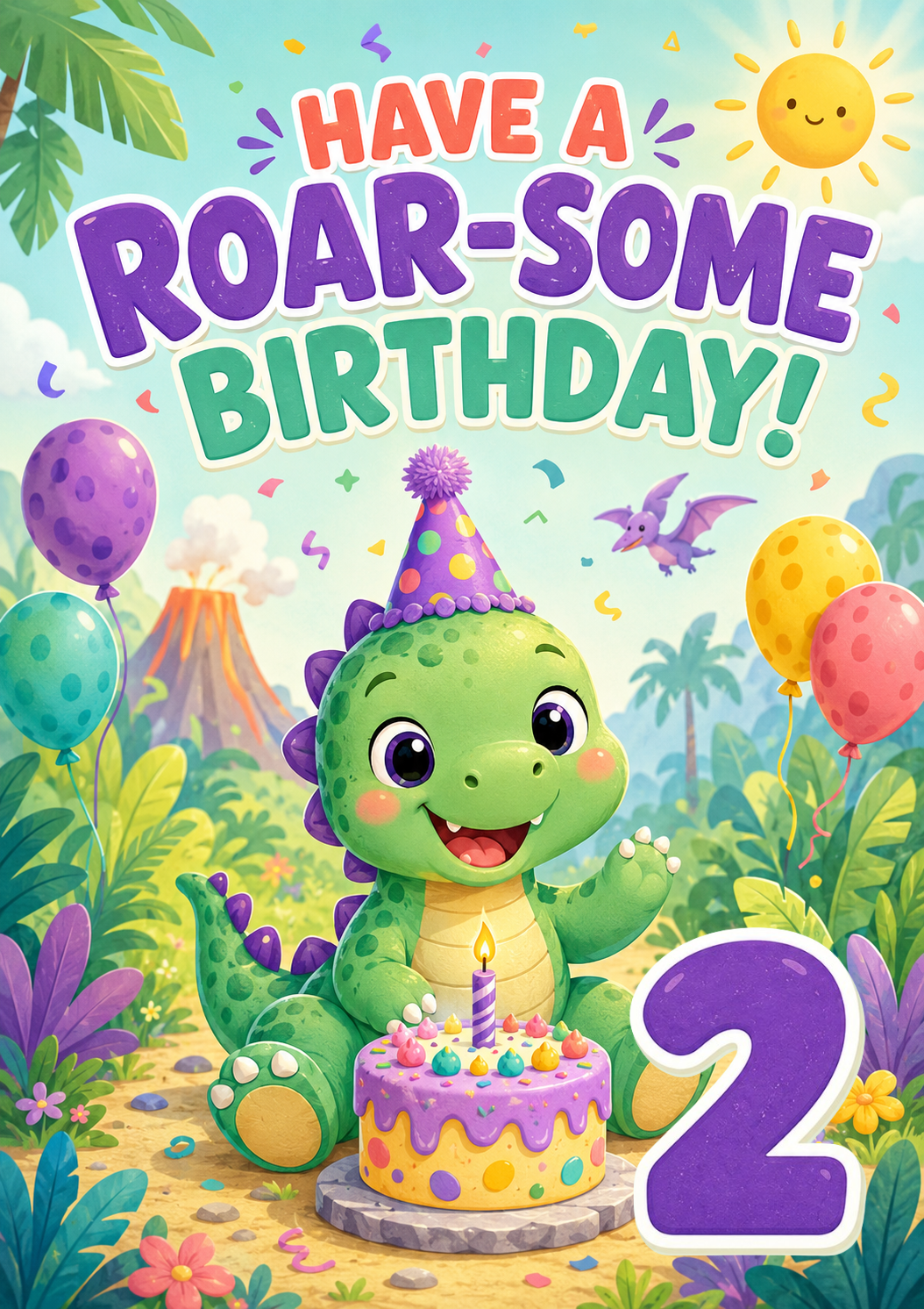 Have a Roar-Some Birthday – Toddler Dinosaur Card