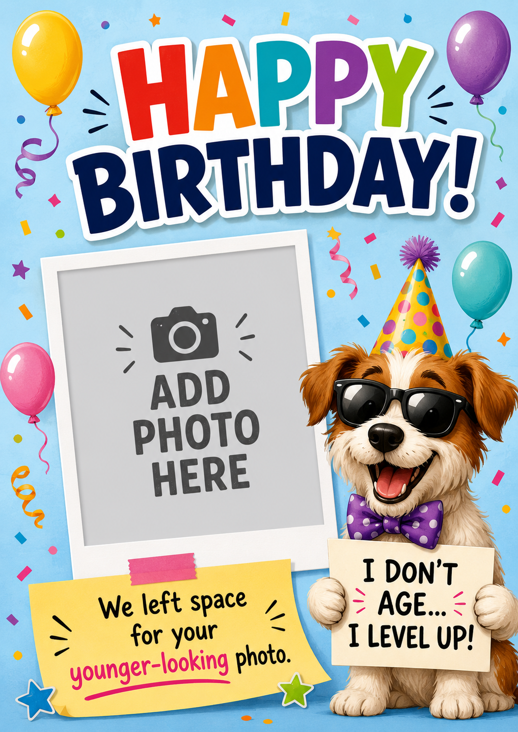 Funny Personalised Photo Birthday Card – Younger-Looking Photo