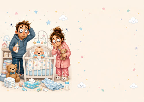 Funny New Baby Congratulations Card – Sleep Is Now Just a Lovely Memory