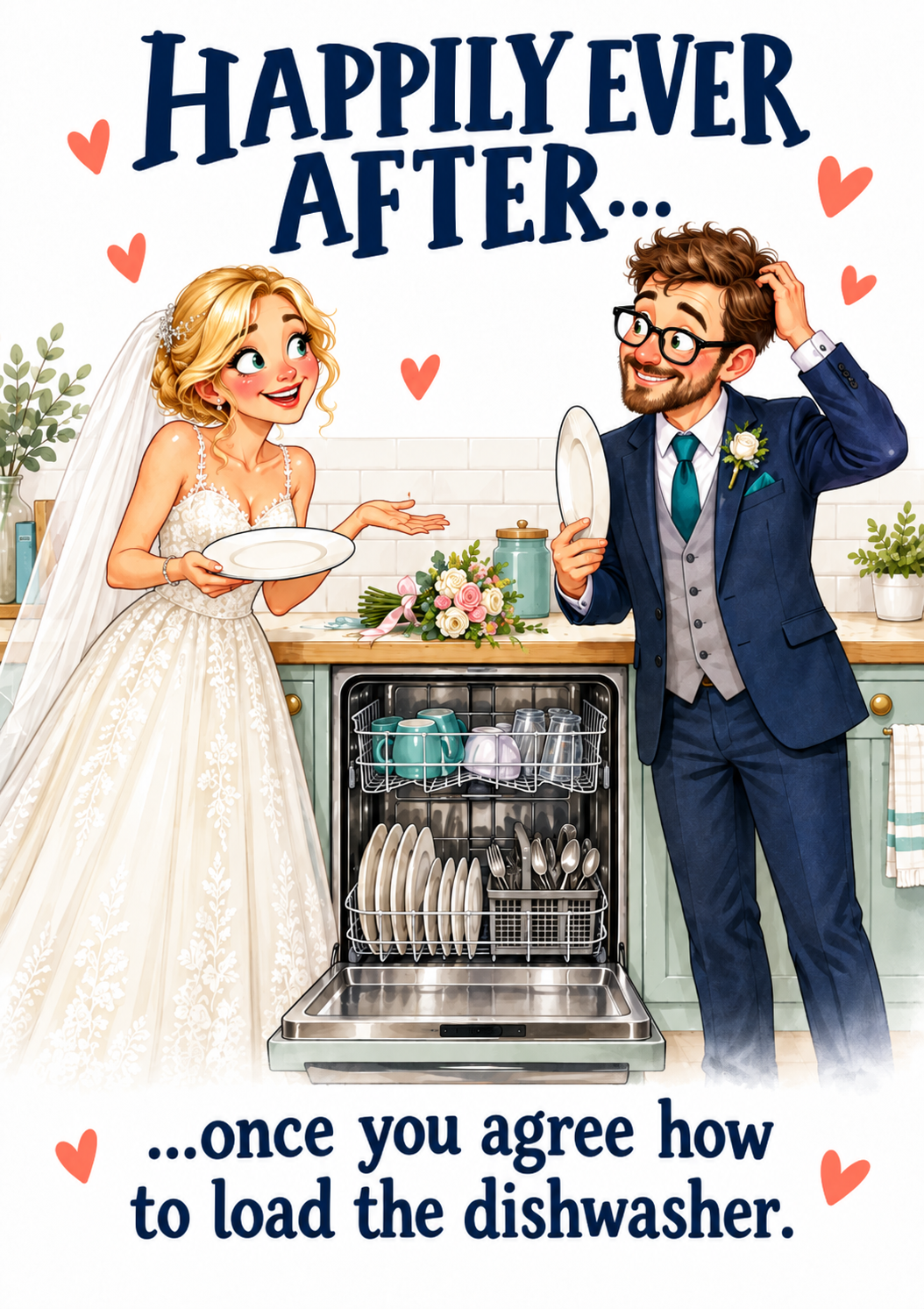 Happily Ever After – Load the Dishwasher | Funny A5 Wedding Card