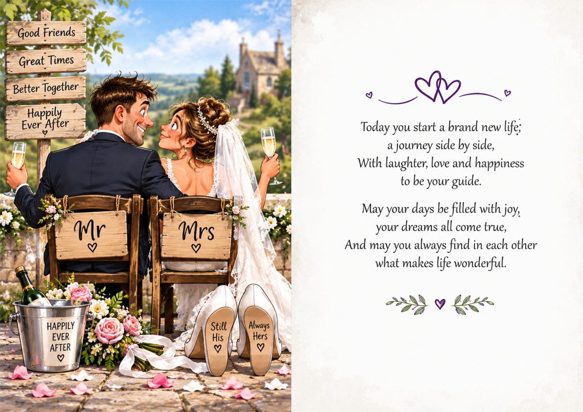 Funny Wedding Card - Happily Ever After