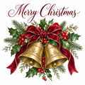 Traditional bells Christmas card front – 6 x 6 inch square design