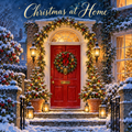 Traditional door Christmas card front – 6 x 6 inch square design