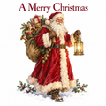 Traditional Father Christmas card front – 6 x 6 inch square design